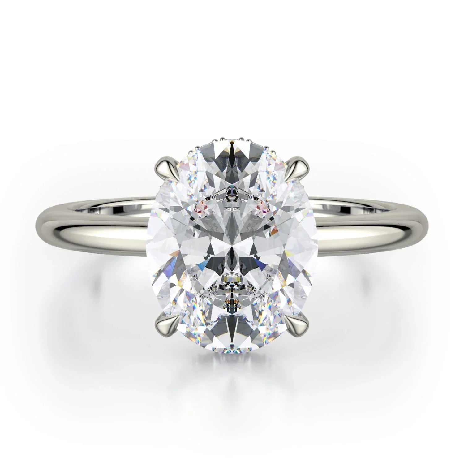 Michael M Crown R750-3 Oval Engagement Ring Semi-Mount
