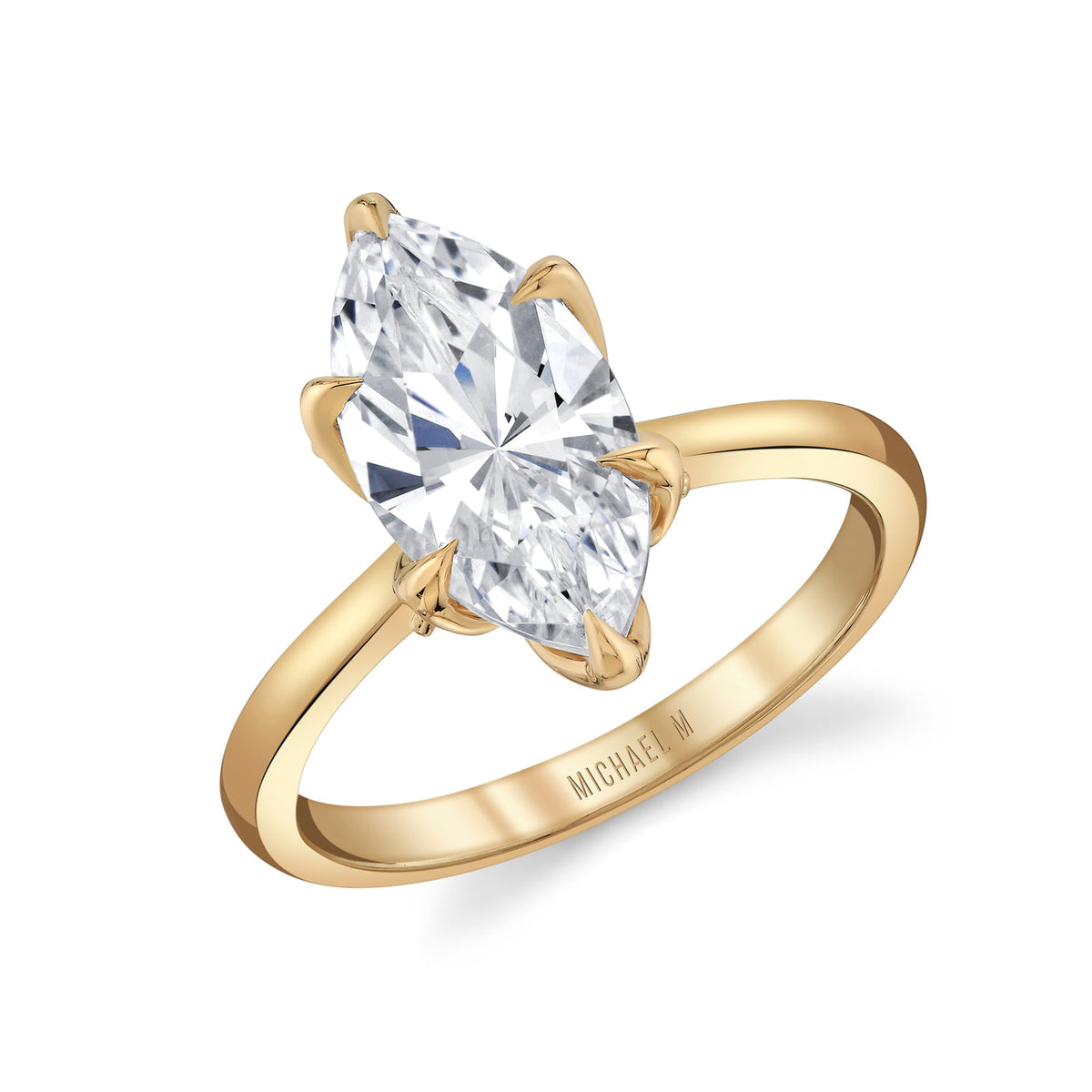 Michael M. 18k Yellow Gold Marquise Diamond Semi-Mount Ring