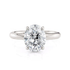 Michael M Crown R812-3-OV Oval Hidden Halo Engagement Ring Semi-Mount