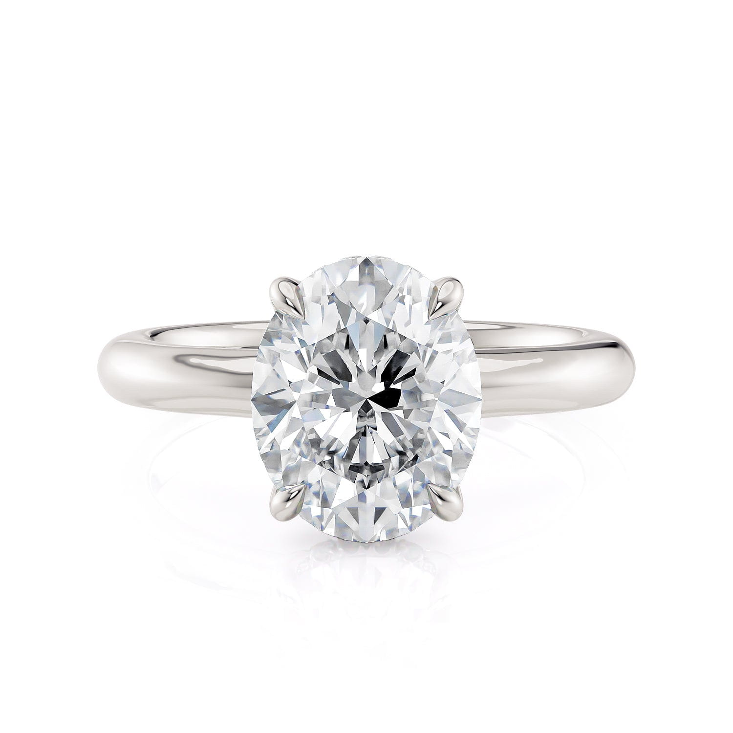 Michael M Crown R812-3-OV Oval Hidden Halo Engagement Ring Semi-Mount
