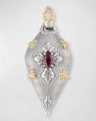 Konstantino Sterling Silver & 18K Yellow Gold Rhodolite & White Sapphire Pendant