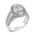 Simon G LR1164-OV Oval-Cut Halo Engagement Ring in 18k Gold with Diamonds