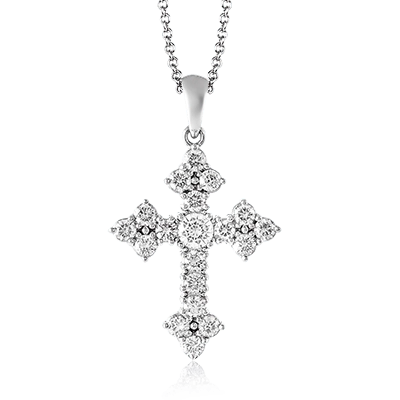 Cross Pendant in 18k Gold with Diamonds