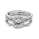 Simon G TR790 Round-cut Halo Engagement Ring & Matching Wedding Band in 18k Gold with Diamonds