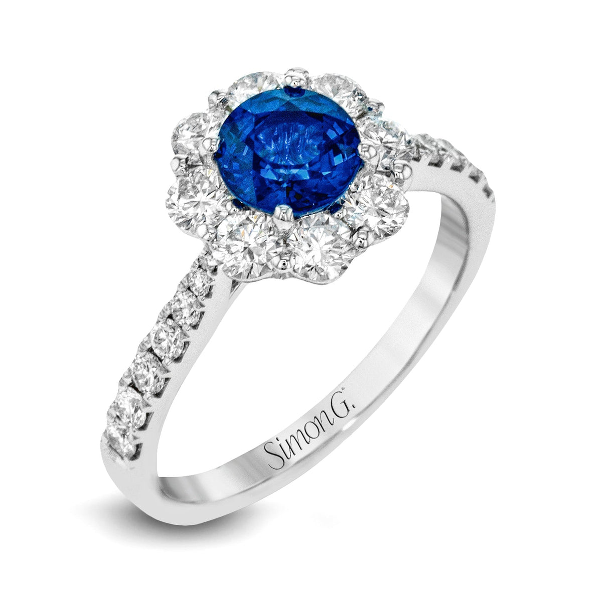 18k White Gold Sapphire & Diamond Ring, 1.35ct