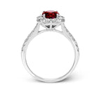 18k White Gold Ruby & Diamond Ring, 0.80ct - profile