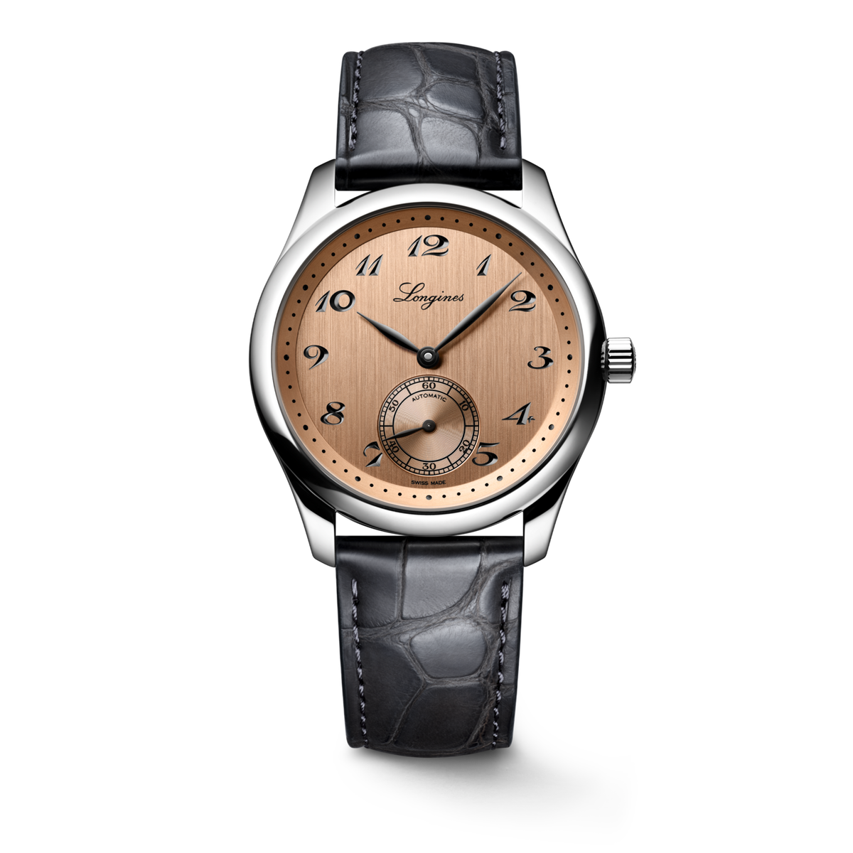 Longines Master Collection 38mm Watch, Brown Dial, Grey Alligator Strap