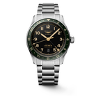 Longines Spirit Zulu Time 42mm Green Bezel Black Dial L3.812.4.63.6